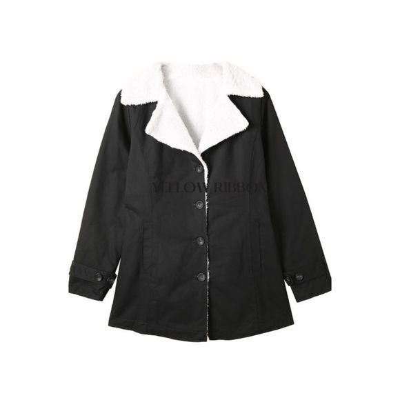 🆕 Black Denim Fleece Jacket - Picture 6 of 7